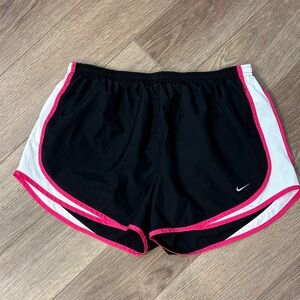 Nike DriFit Black Athletic Shorts with Pink Trim